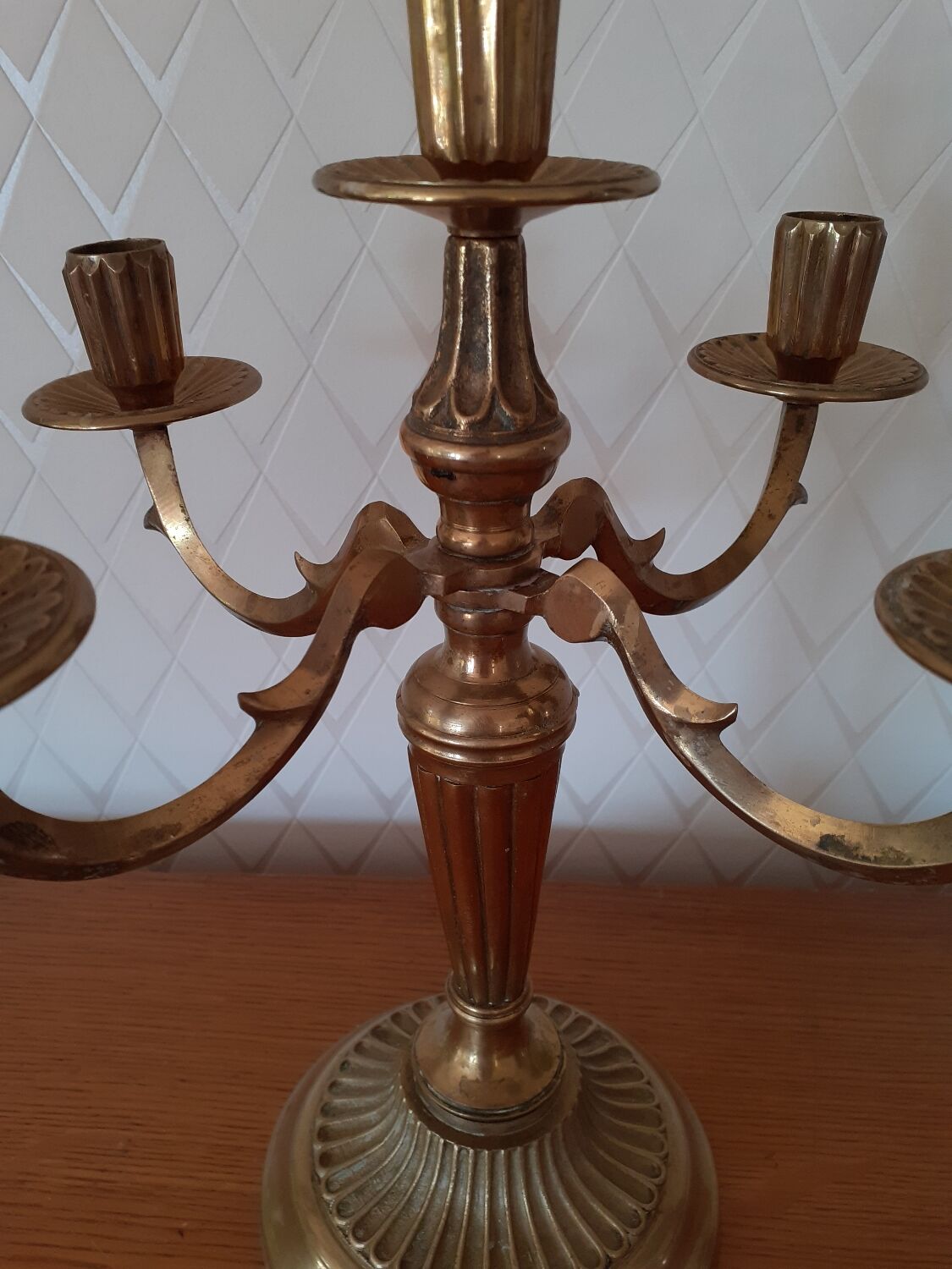 5-light bronze or gilded brass candlestick