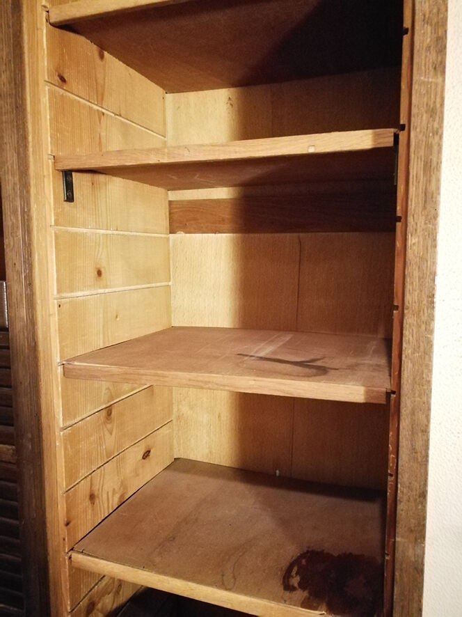 Meuble classeur à triple rideau vintage en bois