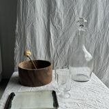 Very large glass decanter with spinning top H36