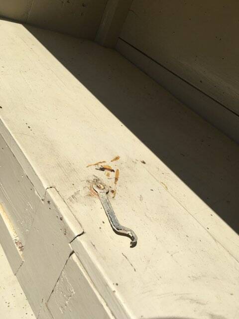 Old rustic farmhouse cabinet in fruit wood