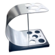 A modernist ebonized and aluminum umbrella stand