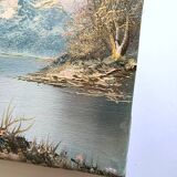 Antique oil painting – Lakeside – nature and tranquility