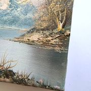 Antique oil painting – Lakeside – nature and tranquility