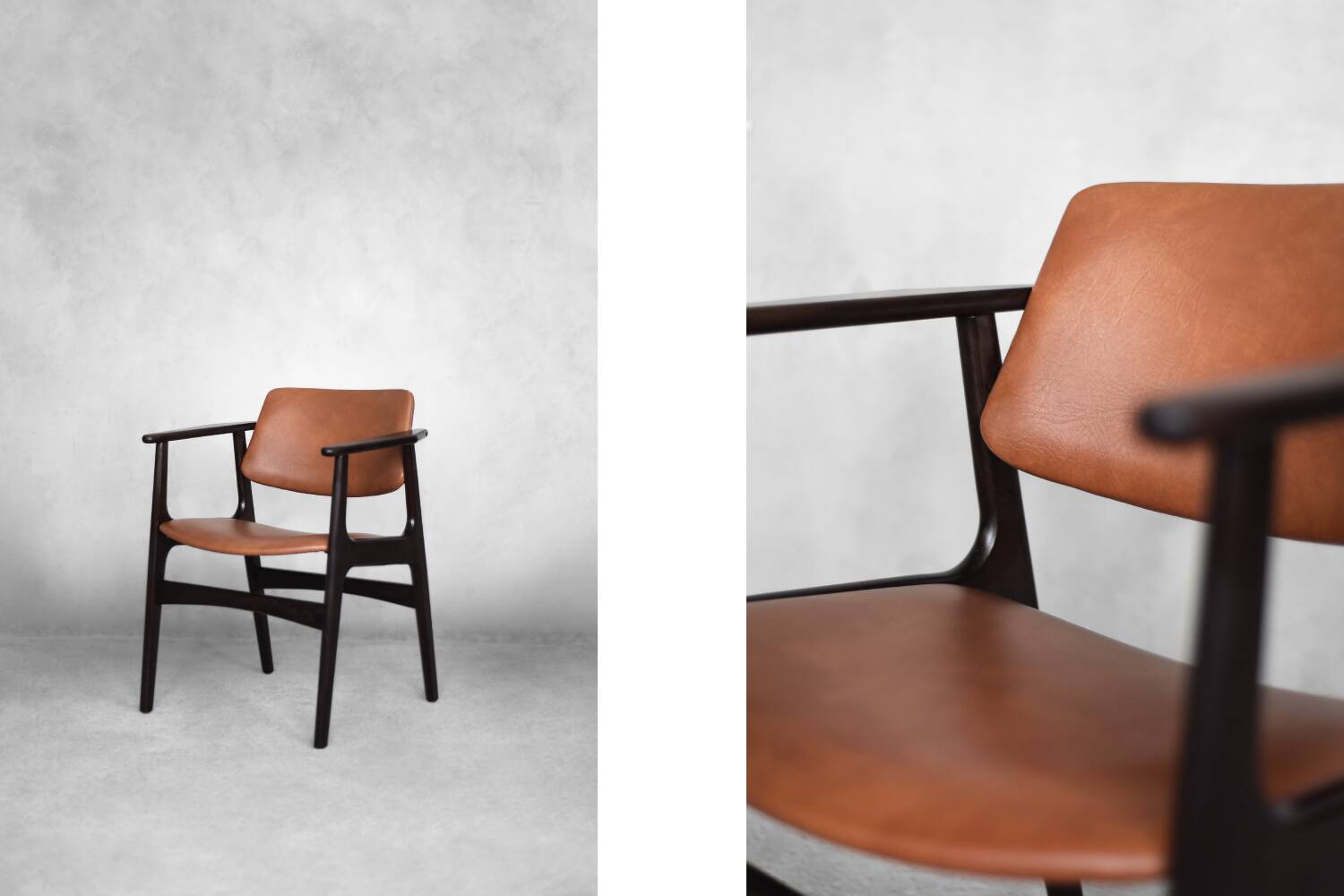 Vintage Mid-Century Scandinavian Modern Mahogany Office Chair, 1960s
