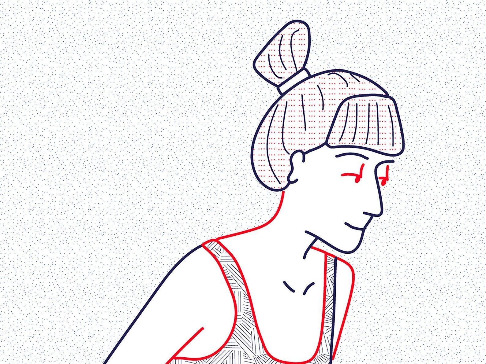 Illustration A4 naiade no. 1/8 brittany bather sea