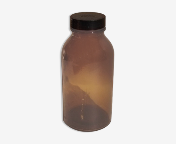 Old apothecary jar pharmacy jar art deco amber glass 2.8 L years 30/40