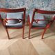 Rare - Set of 4 Louis Philippe/restoration style chairs with medallion - Colour blue / cherry wood