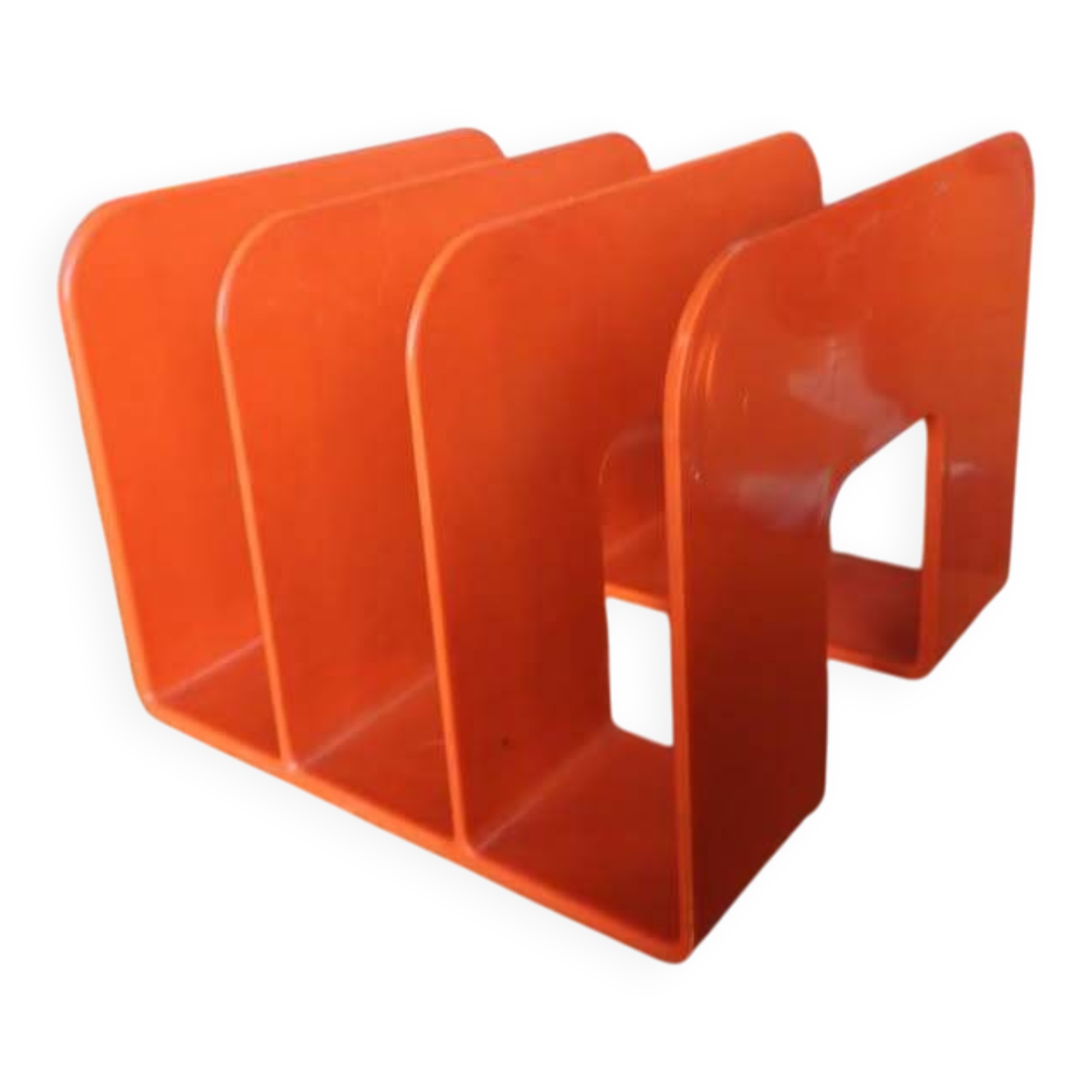 Vintage orange vinyl record storage unit by Sven Eric Juhlin for Gustavberg
