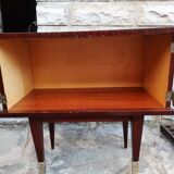 Vintage bedside table veneer wood varnish