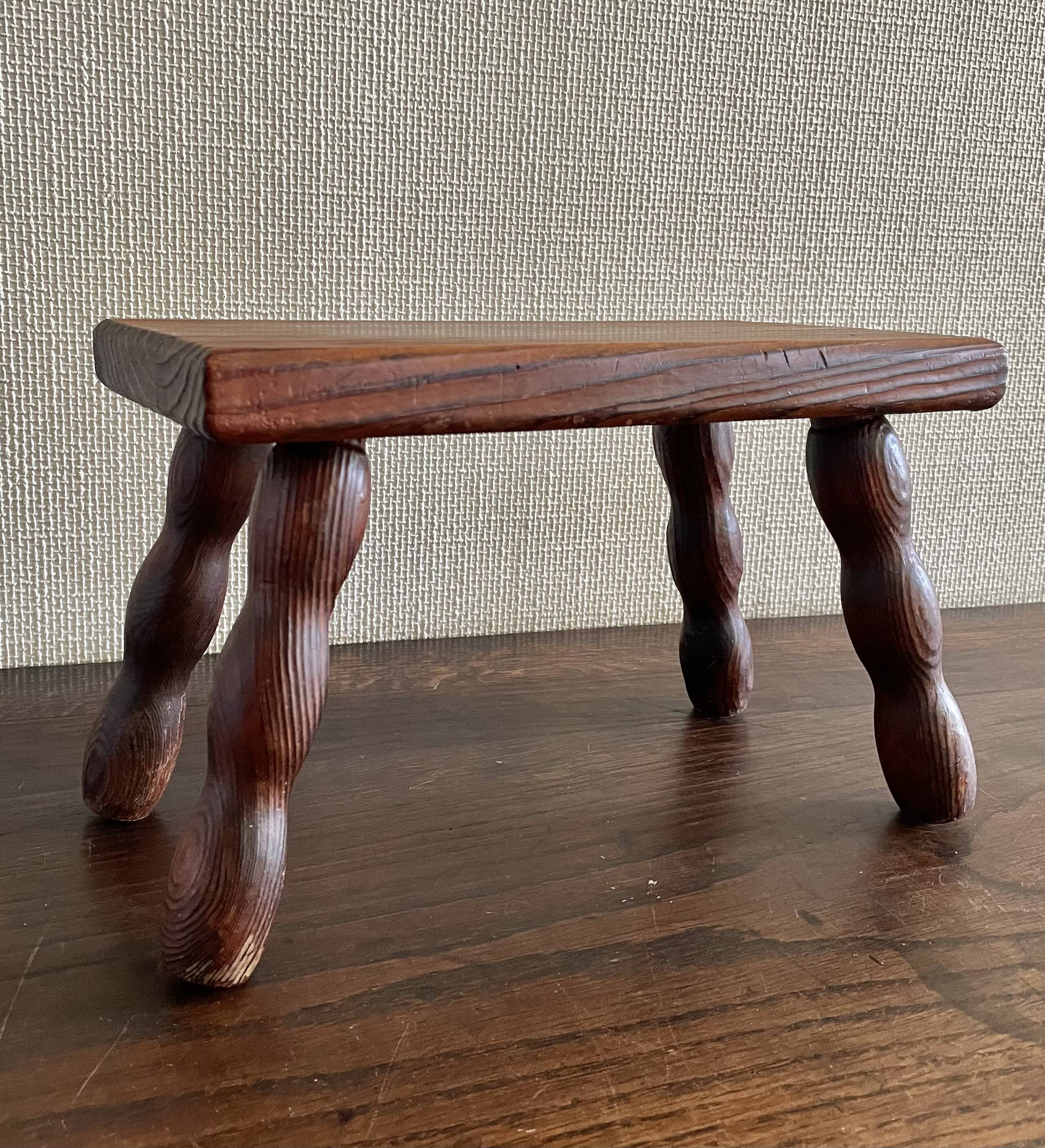 Wooden footrest stool