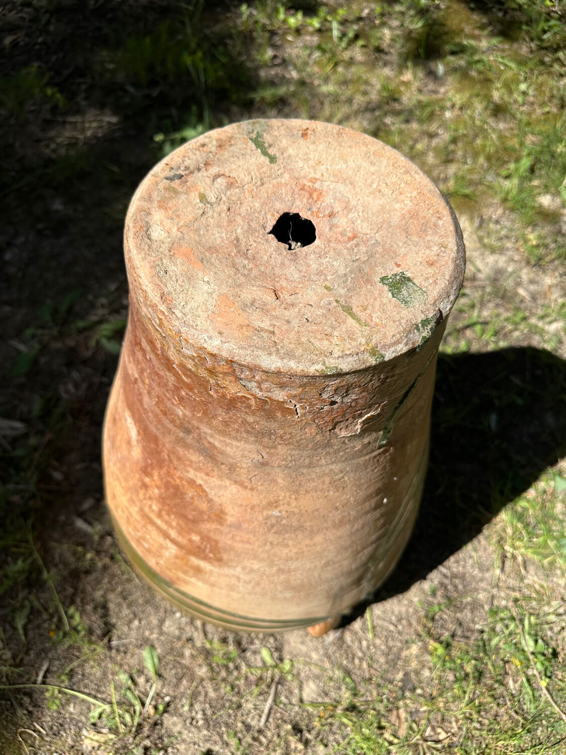 Ancient terracotta pottery jar from the 19th century