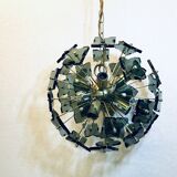 Italian sputnik murano glass smoked glass and metal, 1960s
