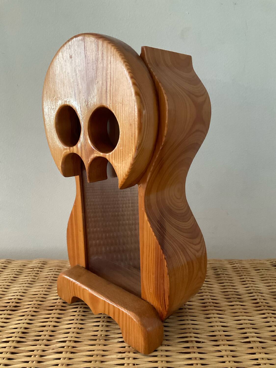 Vintage owl money box in solid pine