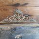 Antique French gilt metal triptych vanity mirror with floral crest