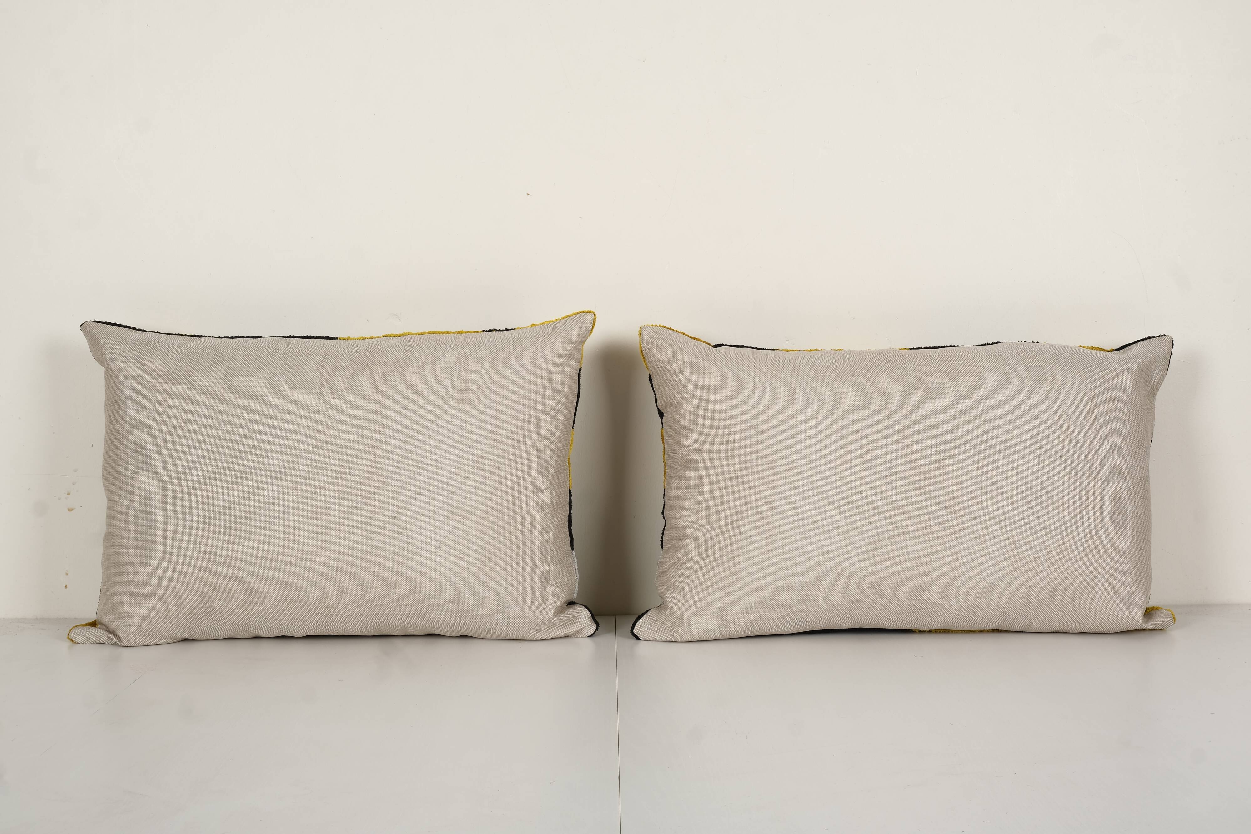 Silk ikat yellow pillowcase