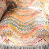 Multicolored velvet toad armchair