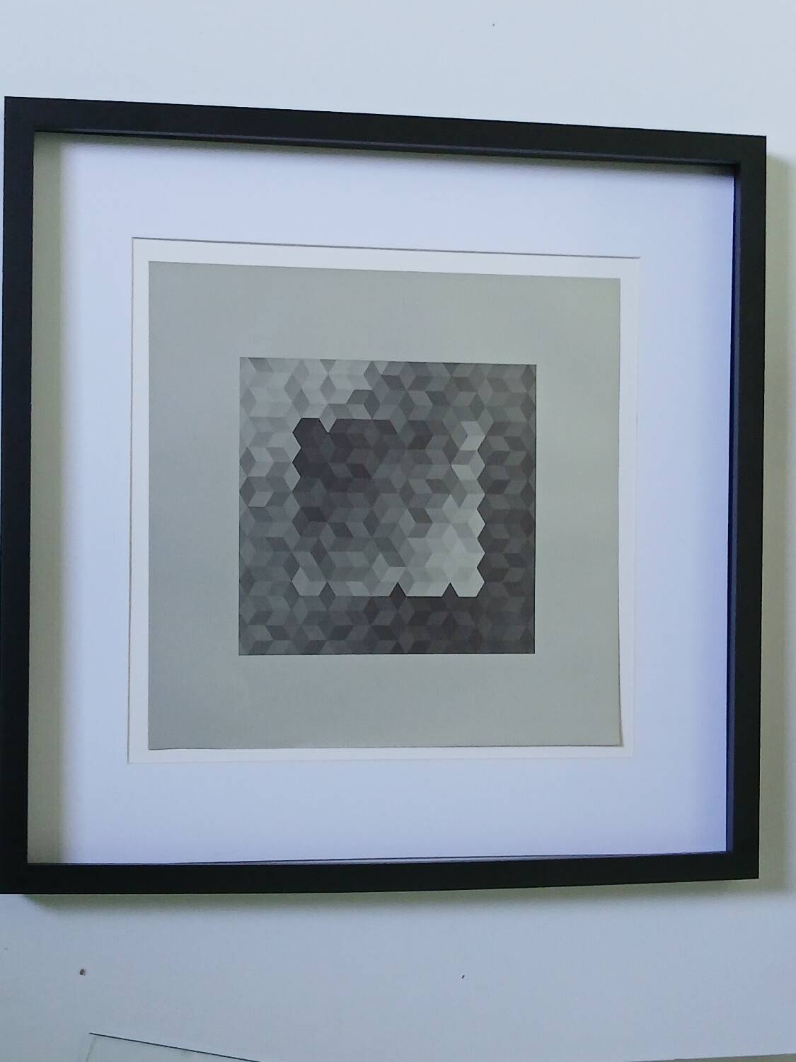 Tableau Vintage Art Optique - Victor Vasarely - Frame 40x40cm