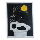 Emile marzé, untitled, 1982. original engraving signed in pencil.