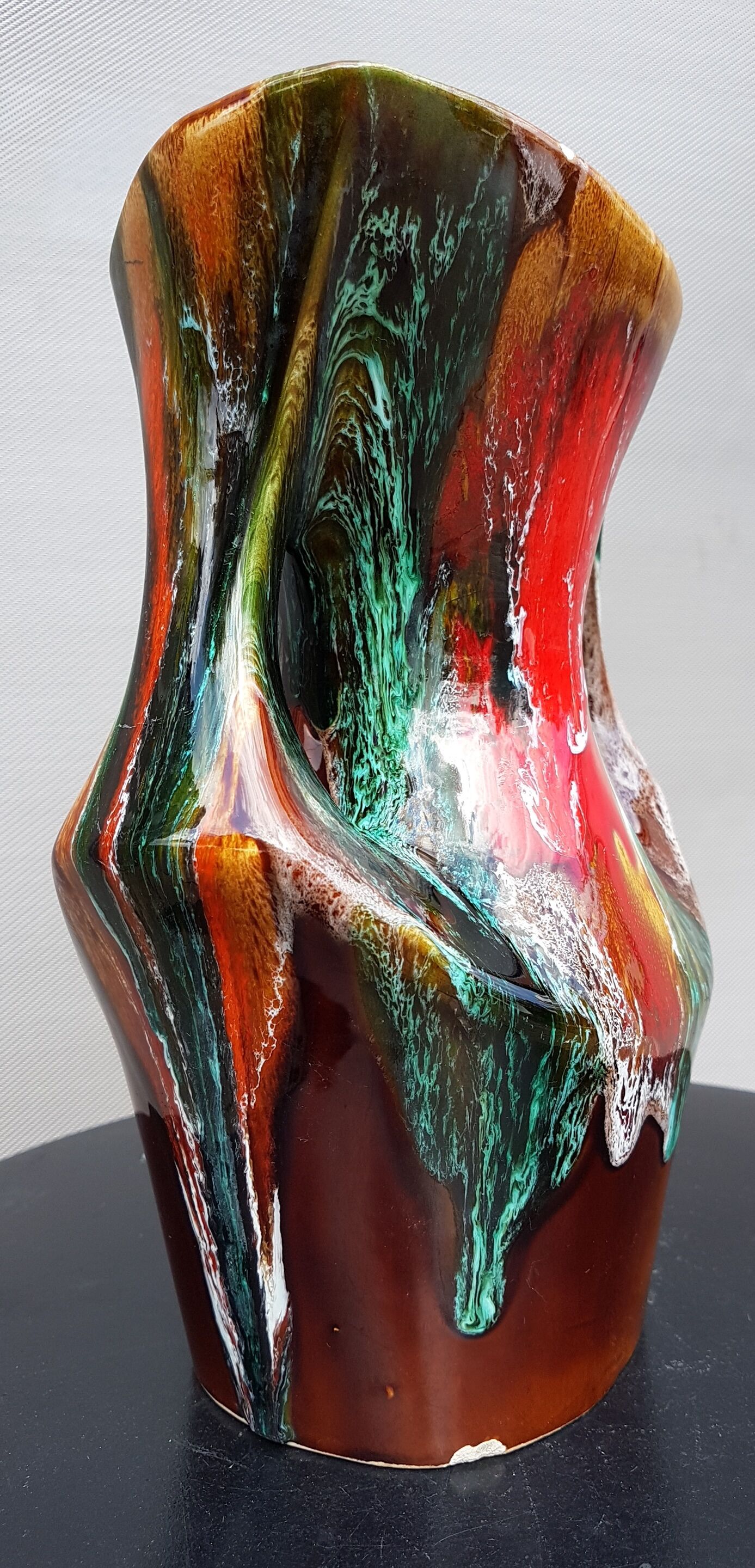 Vase poterie de Vallauris lave multicolore 1960