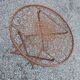 Garden furniture in brown patinated iron