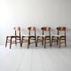Lot de 4 chaises scandinaves vintage en teck des années 1950