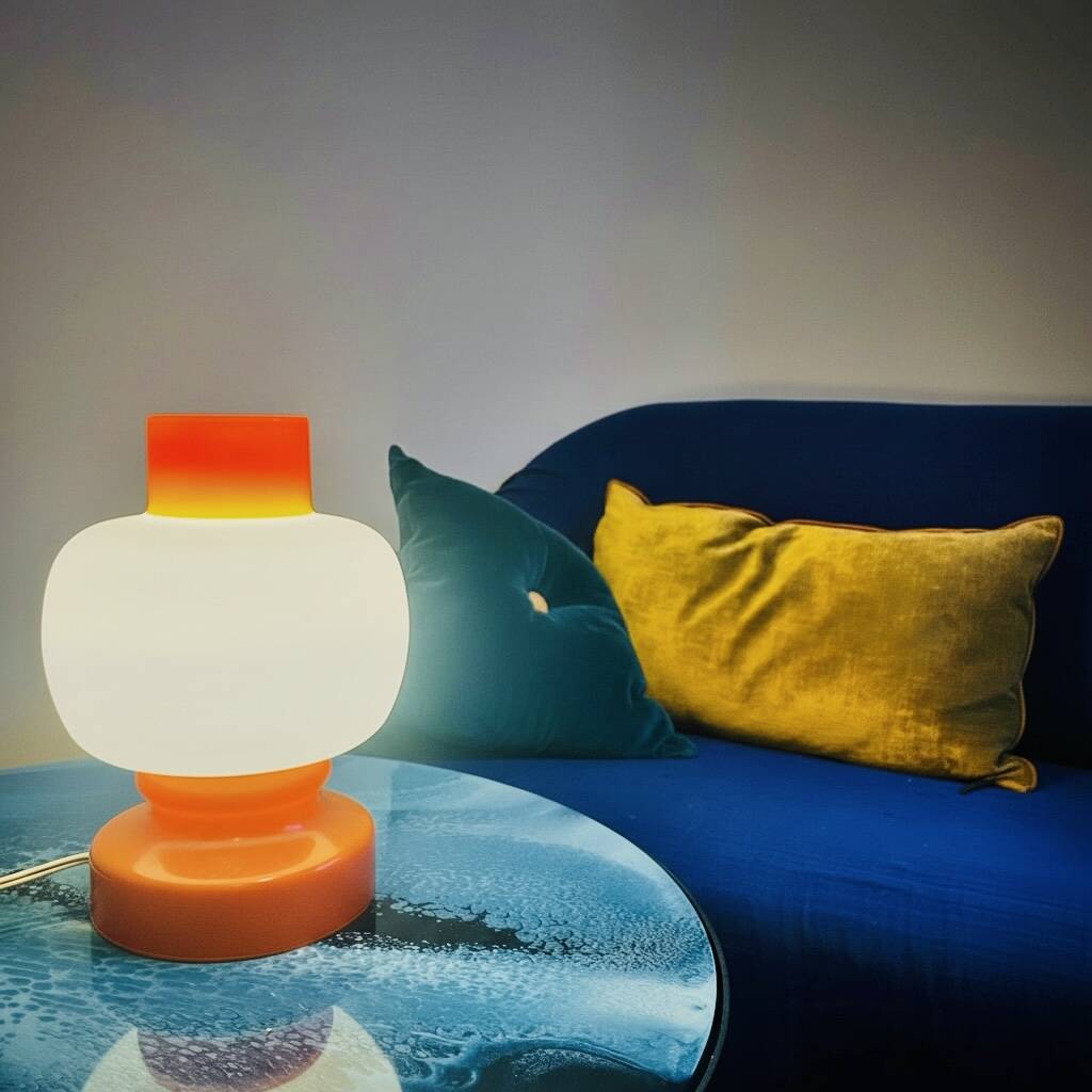 Vintage opaline glass lamp, Space Age, Murano 1960 - 1970