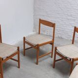 Set of 6 dining chairs in oak by Meubelatelier Vanda Watervliet, 1960s