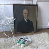 Portrait signed oil , date 19th ieme