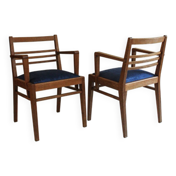 Pair of bridge armchairs by René Gabriel