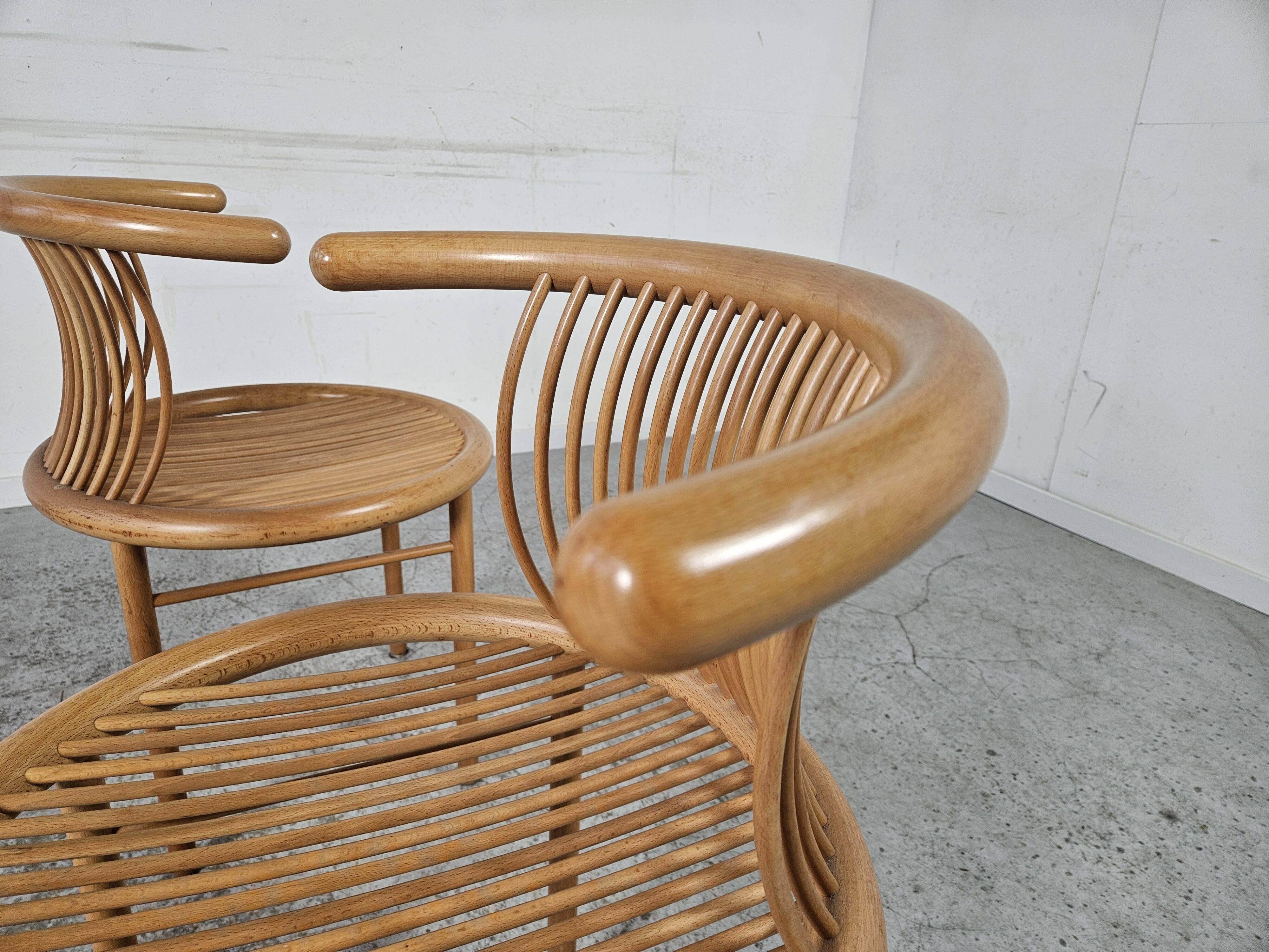 Pair of Herbert Ohl chairs for Lubke, 1980s