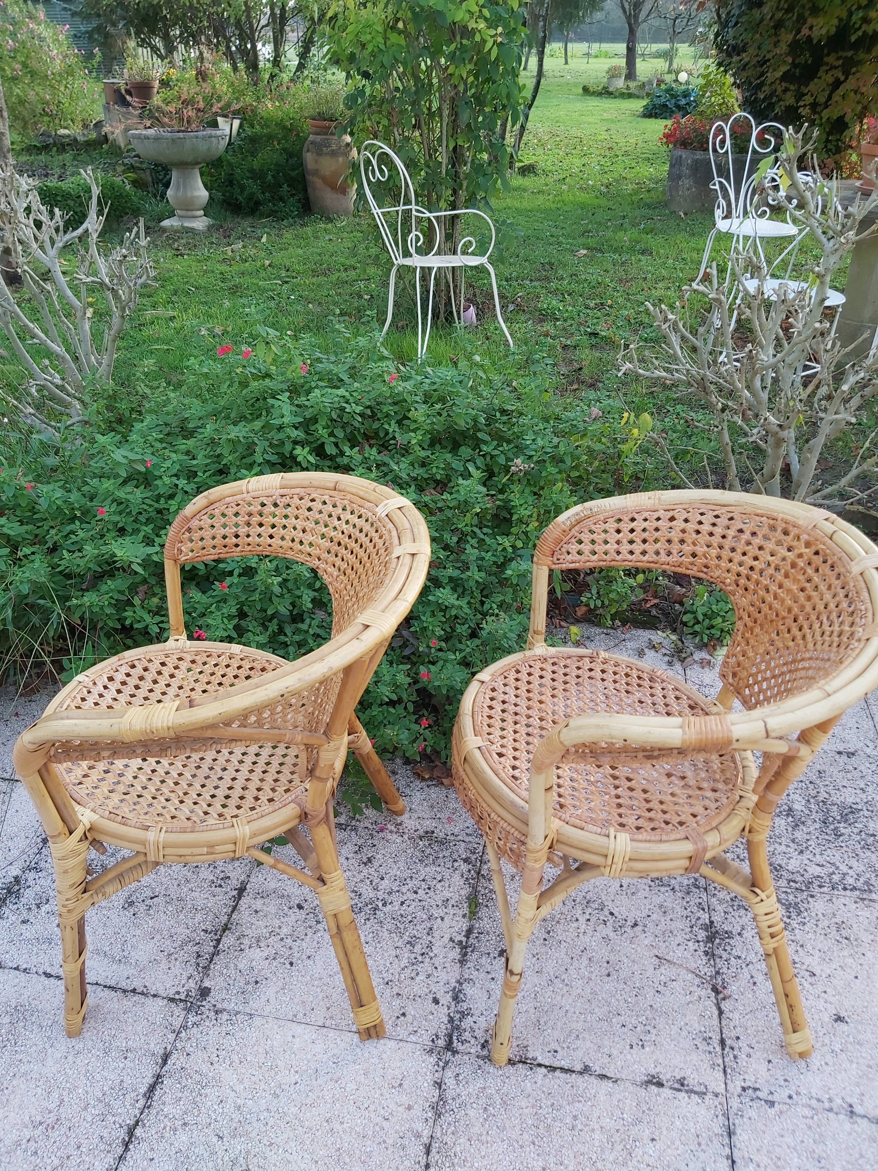 Pair of rattan chairs