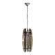 Glass chandelier, chrome and smoked glass in the Fontana Arte style from the 1970s.