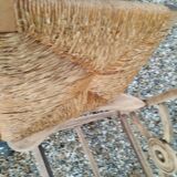 Paire de fauteuils anciens vintage en bois