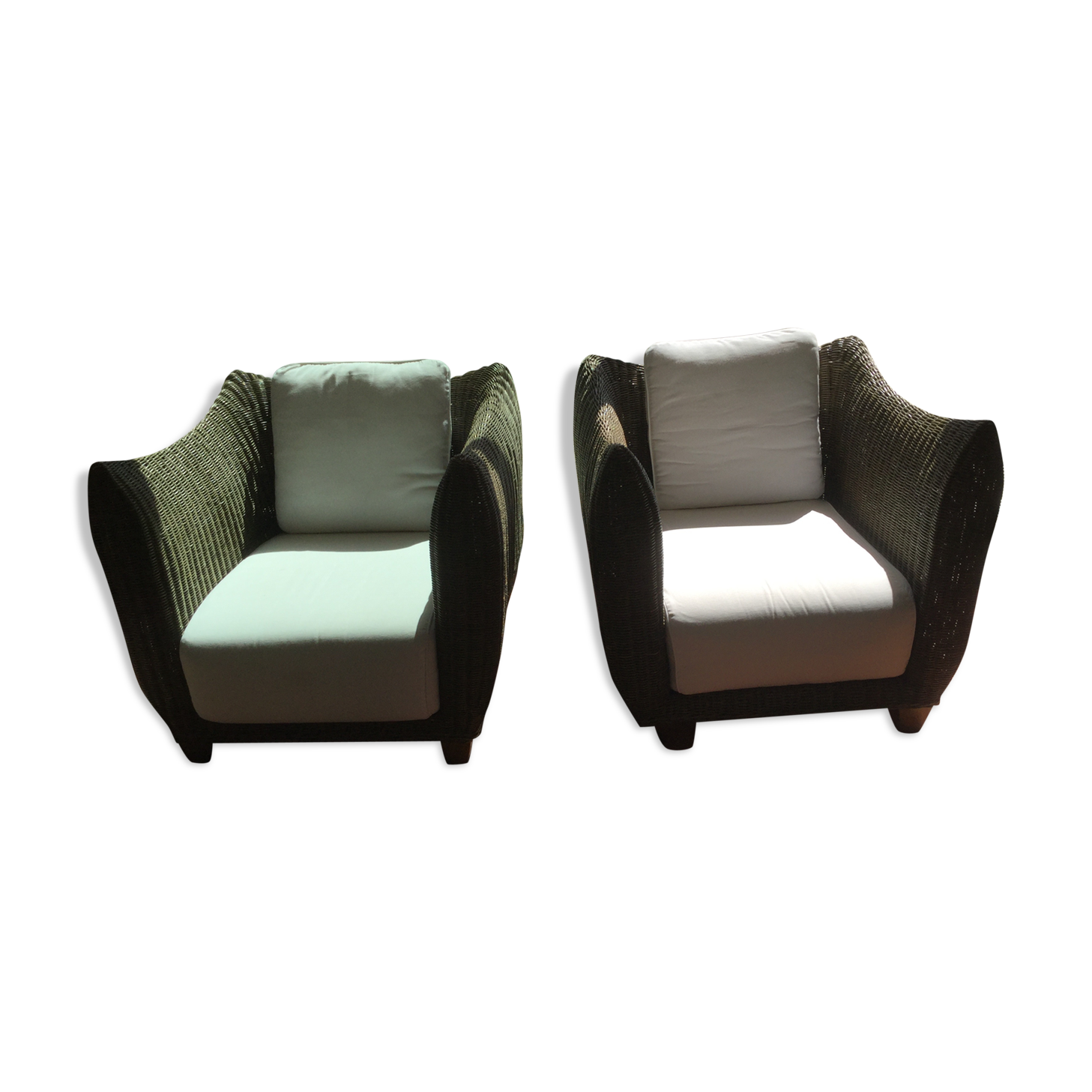 Rattan armchairs