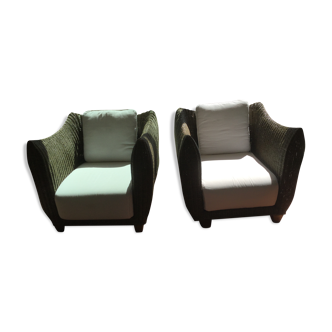 Rattan armchairs
