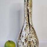 Fat lava glazed ceramic bottle vase