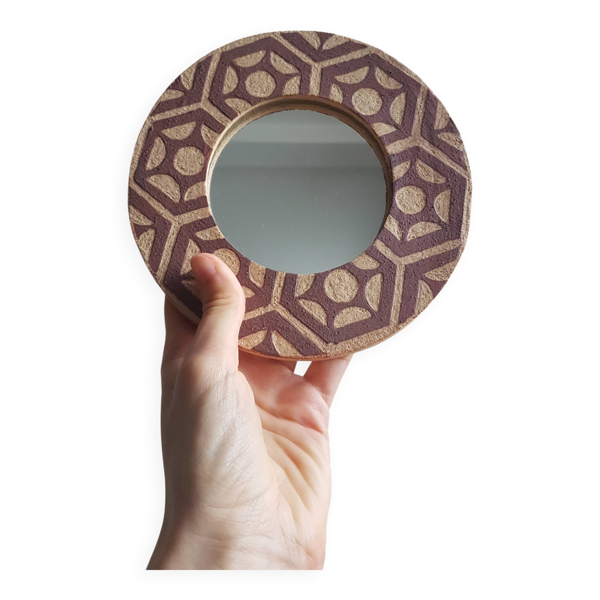 Sgraffito decorative mirror