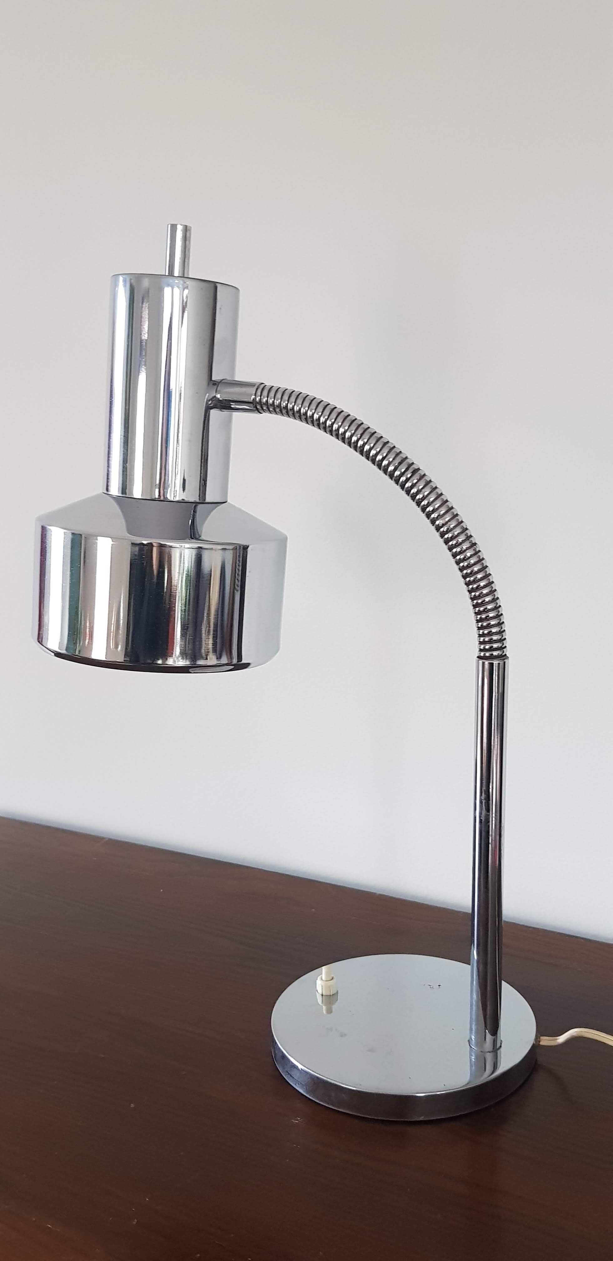 Vintage chrome desk lamp swan collar
