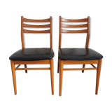 Set of 2 wooden chairs and skai