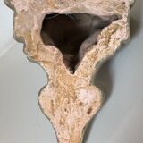 Former small patinated plaster applique console