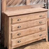 Commode ancienne vintage en chêne massif brut - pieds compas