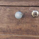 Double-sided oak counter, crate