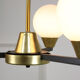 Vintage Italian Metal and Opaline Glass Chandelier