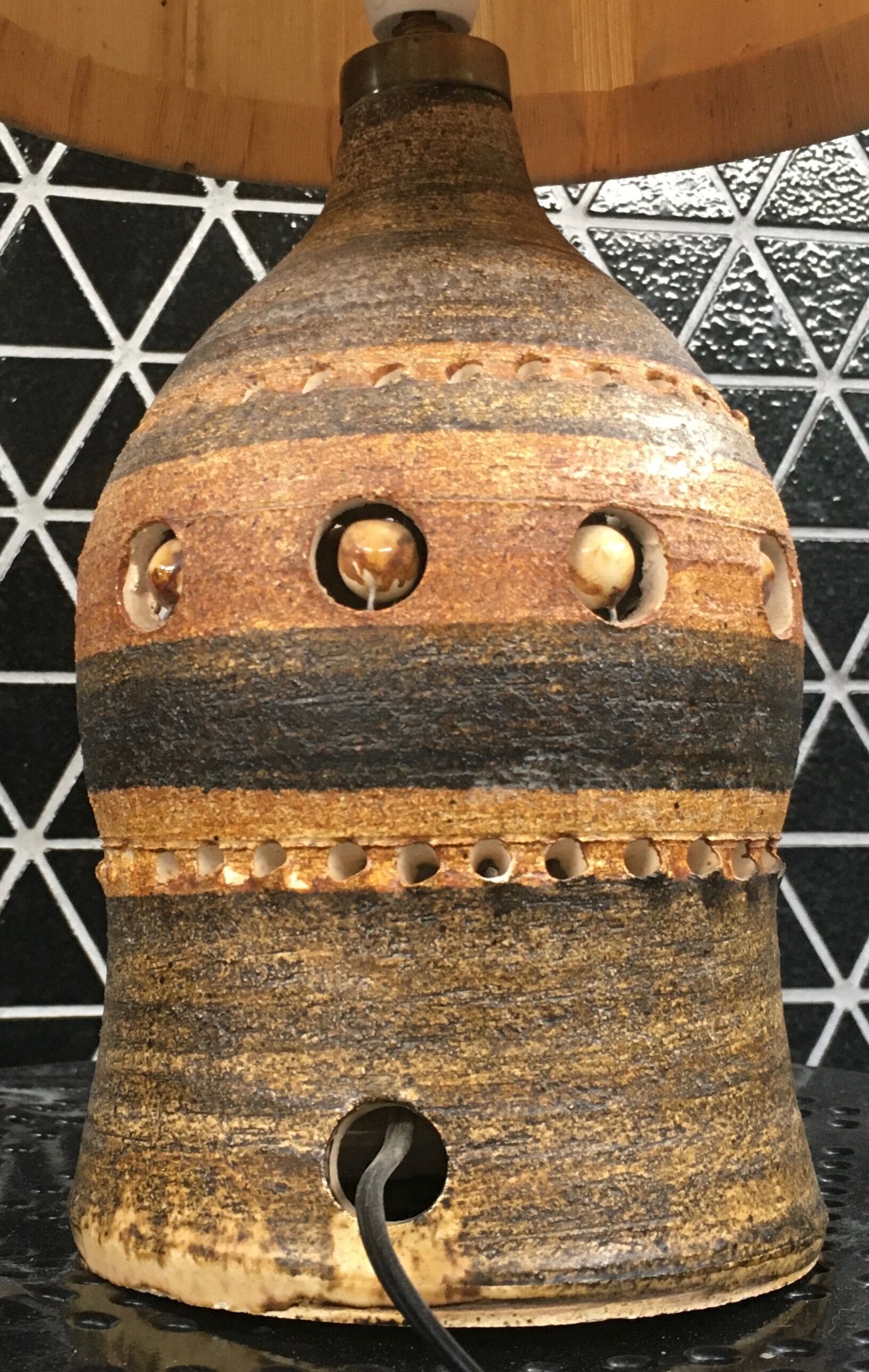 Georges pelletier - ceramic lampe updated perfect state - 1960