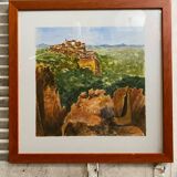 Ancienne peinture jean laville st germain roussillon + cadre bois