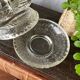 Glass butter dish with "birds" design