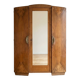 Antique Art Deco wardrobe in wood with mirror