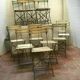 Lot de 40 chaises pliantes en fer et lame de bois XX siècle