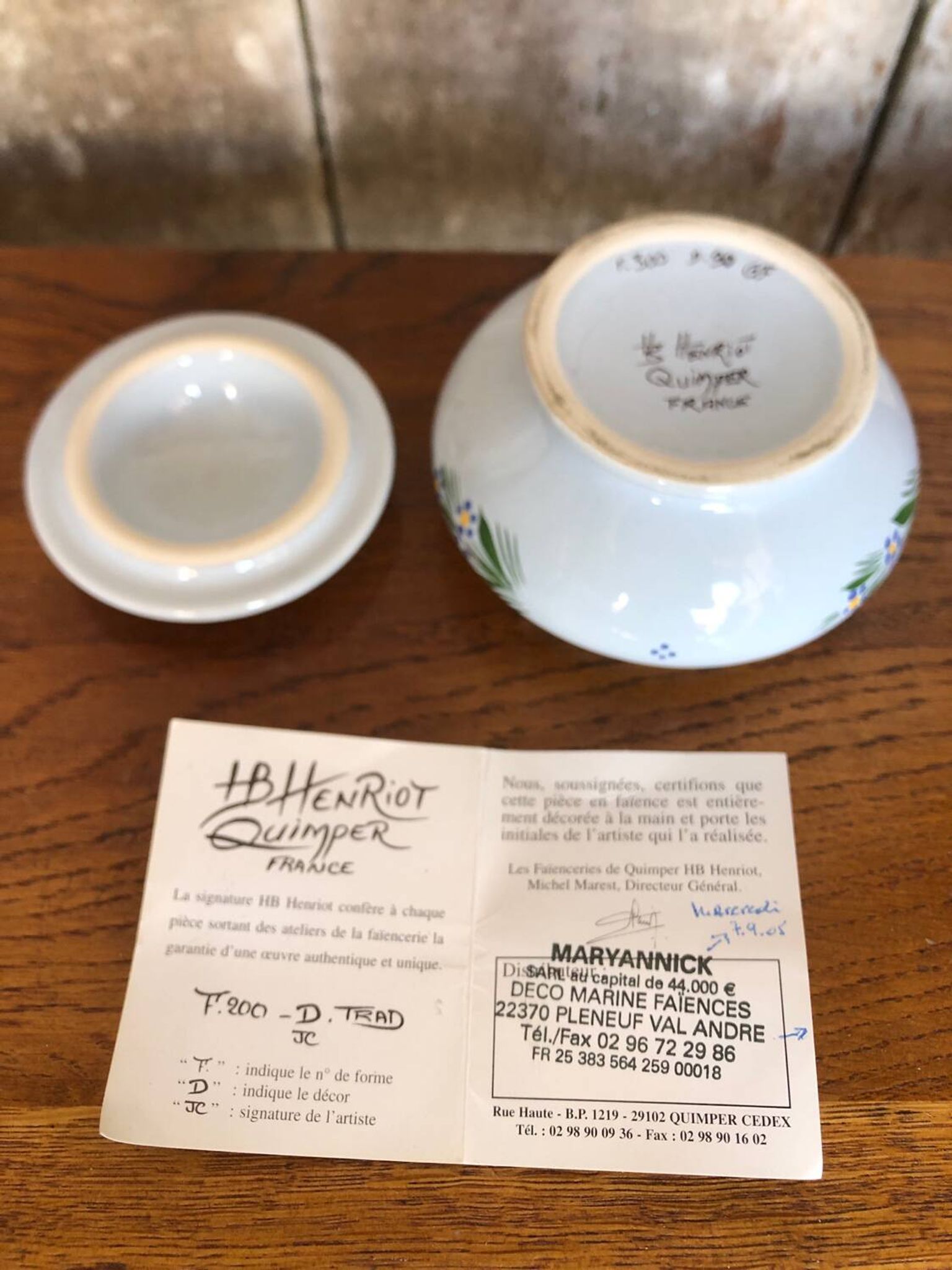 Old quimper henriot ceramic jewelry box decor vintage flowers