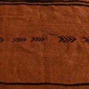 5x8 Terracotta & Black Vintage Kilim Rug, Handwoven Bohemian Bedroom Carpet